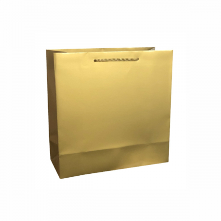 Pungi cadou PATRATE - Punga cadou de hartie uni patrata aurie