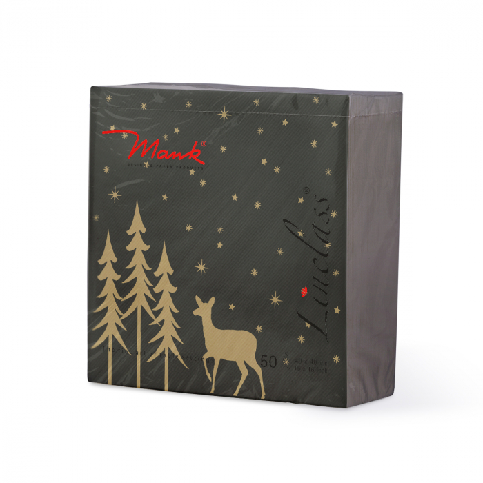 Szalvéták asztali ünnepi Linclass - Liane (Fekete-Arany) / 40 x 40 cm / 50 db [3]