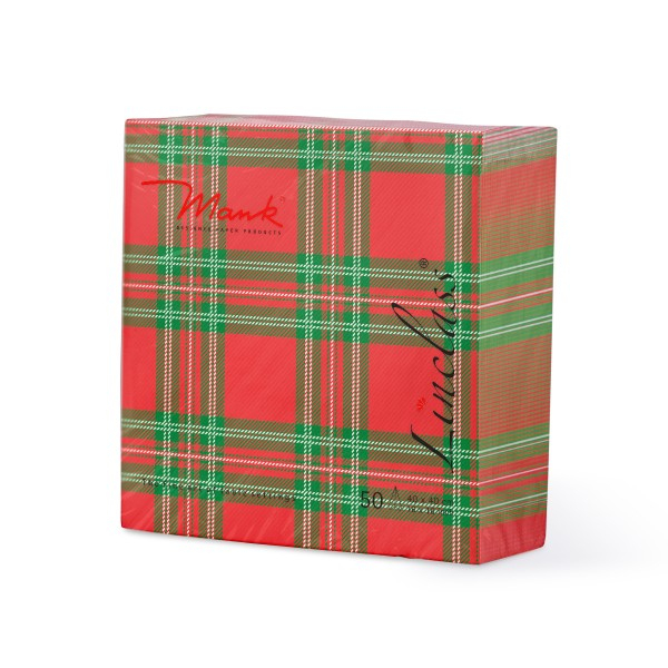 Szalvéták asztali ünnepi Linclass pentru Craciun/Revelion - Charles (carouri piros-zöld) / 40 x 40 cm / 50 db [3]