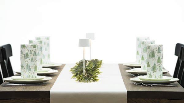 Szalvéták asztali ünnepi Linclass pentru Craciun/Revelion - Tommy (peisaj de iarna cu braduti) / 40 x 40 cm / 50 db [2]