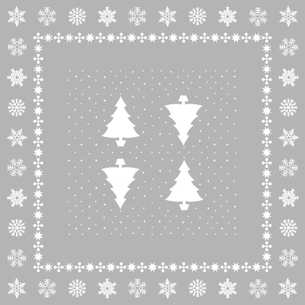 Asztalterítő, Linclass - Fehér Tree (argintiu) / 80 x 80 cm / 1 db [3]