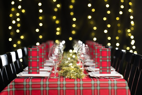 Szalvéták asztali ünnepi Linclass pentru Craciun/Revelion - Charles (carouri piros-zöld) / 40 x 40 cm / 50 db [6]