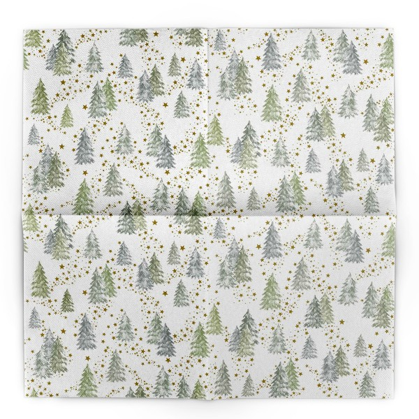 Szalvéták asztali ünnepi Linclass pentru Craciun/Revelion - Tommy (peisaj de iarna cu braduti) / 40 x 40 cm / 50 db [4]