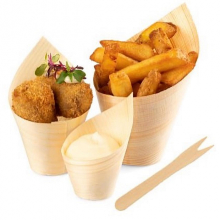 Midi ferde poharak falécekből (FSC®) – előételhez / 110 ml / Ø 36 × h110/50 mm / 40 db   [3]