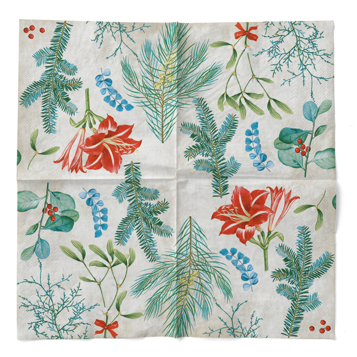 Karacsonyi 3 retegu tissue szalvetak - Amaryllis / 40 × 40 cm / 100 db [3]