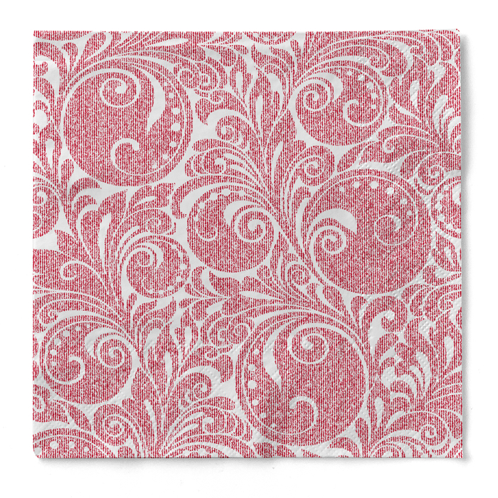 Karacsonyi 3 retegu tissue szalvetak - Jordan weiss-bordeaux / feher-bordó / 33 × 33 cm / 100 db [2]