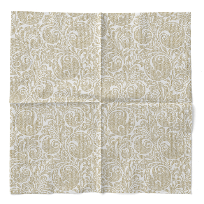 Karacsonyi 3 retegu tissue szalvetak - Jordan weiss-gold / feher-arany / 33 × 33 cm / 100 db [3]