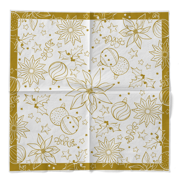 Karacsonyi 3 retegu tissue szalvetak - Milan weiss / feher / 40 × 40 cm / 100 db [3]