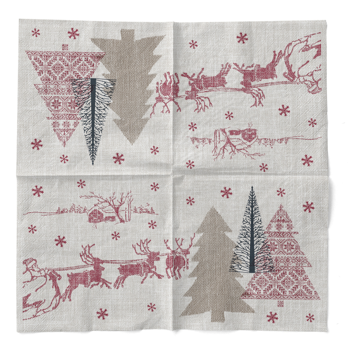 Karacsonyi 3 retegu tissue szalvetak - Rudi / 33 × 33 cm / 100 db [3]