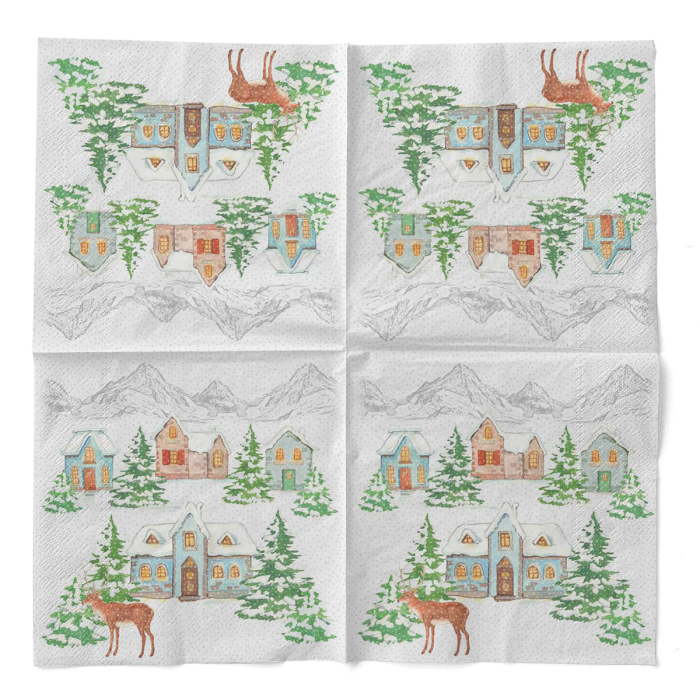 Karacsonyi 3 retegu tissue szalvetak - Sandy / 33 × 33 cm / 100 db [3]