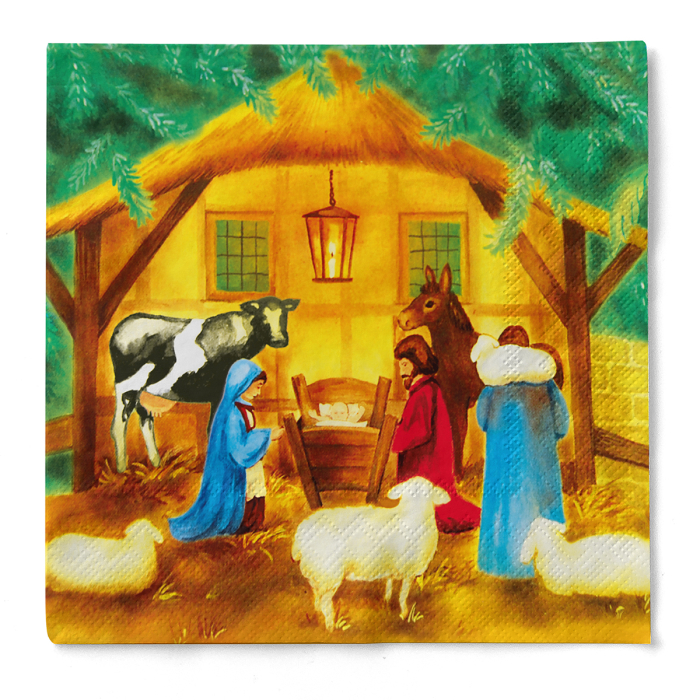 Karacsonyi 3 retegu tissue szalvetak - Weihnachtskrippe / Betlehemi jelenet / 33 × 33 cm / 100 db [2]