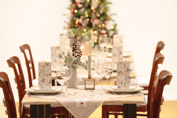 Karacsonyi asztalterito Linclass - Snowman / 80 × 80 cm / 20 db [2]