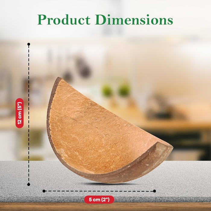 Kókuszdió héjából készült tálka, kb. 100 × 65 × h15/50 mm / 10 db   [2]