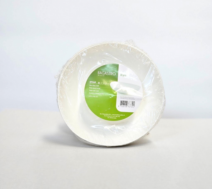 Mély, mini tányér, lebomló, cukornádból / 179 × h56 mm / 20 db   [2]