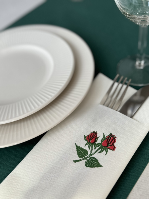 Zsebes evőeszköz-tartó szalvéta, Linclass Airlaid (Rózsa) / 43 × 43 cm / 75 db [4]