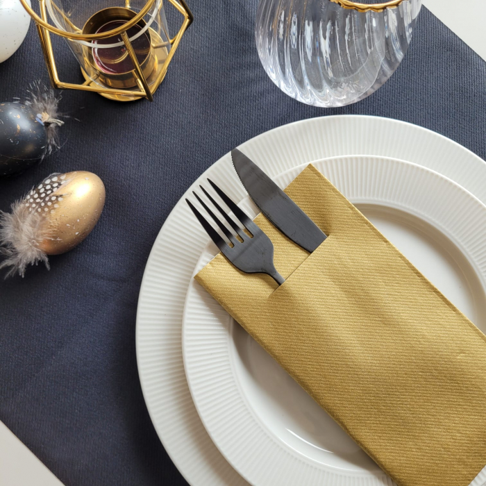 Zsebes evőeszköz-tartó szalvéta Linclass – Arany (Arany) / 40 × 40 cm / 75 db [3]