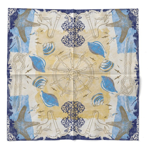 3 rétegű asztali szalvéta, Tissue – Del Mar (tengerparti minta) / 33 × 33 cm / 100 db [4]