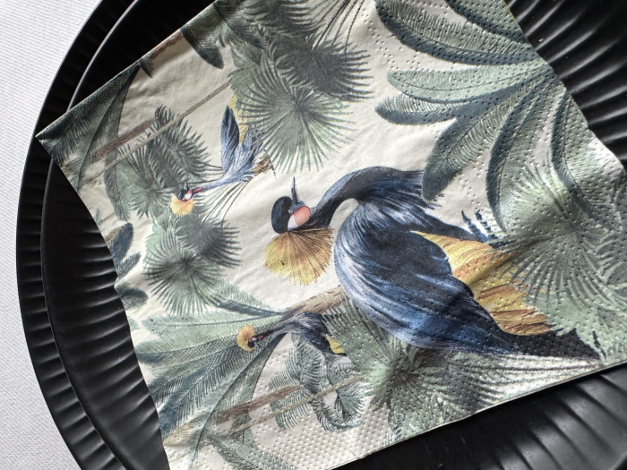 Háromrétegű asztali szalvéta Tissue – Pálmafák és gólyák / 33 × 33 cm / 20 db [4]