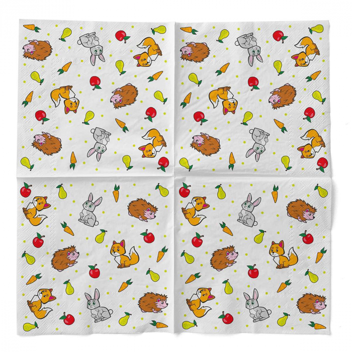 Háromrétegű asztali szalvéta Tissue – Polly (állatfigurás) / 33 × 33 cm / 100 db [3]