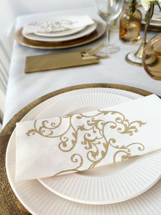 Airlaid ünnepi asztali szalvéta – Arany minta / 48 × 43 cm / 60 db [5]