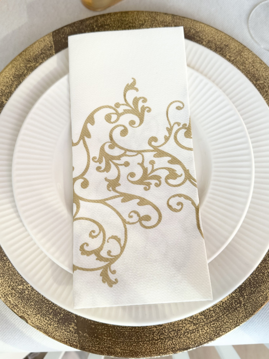 Airlaid ünnepi asztali szalvéta – Arany minta / 48 × 43 cm / 60 db [4]