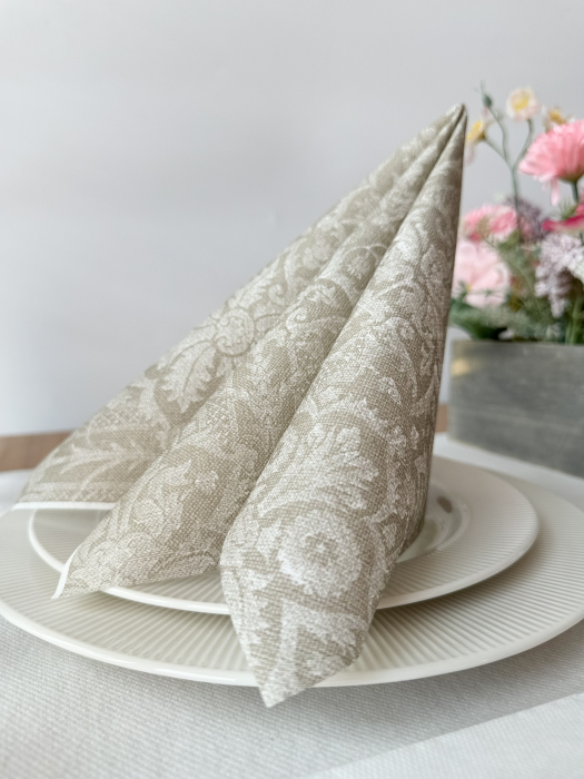 Ünnepi asztali szalvéta, Linclass – Jacquard (bézs) / 40 × 40 cm / 12 db [4]