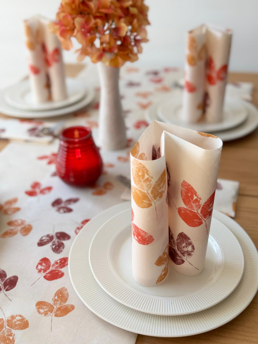 Ünnepi asztali szalvéta – Linclass Jola (őszi minta) / 40 × 40 cm / 12 db   [2]