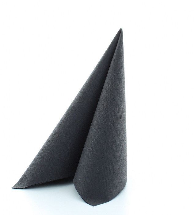 Ünnepi asztali szalvéta, Linclass – Fekete / 40 × 40 cm / 12 db [4]