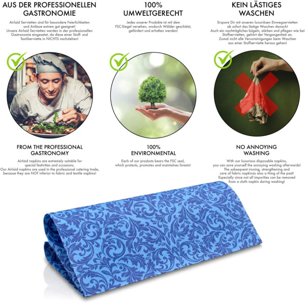 Ünnepi asztali szalvéták, Linclass – Ornaments (elefántcsont) / 40 × 40 cm / 50 db [3]