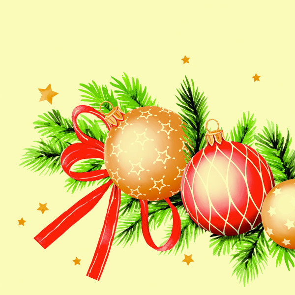 Szalvéták asztali ünnepi Linclass pentru Craciun/Revelion - Kerstin (globuri) / 40 x 40 cm / 50 db [3]