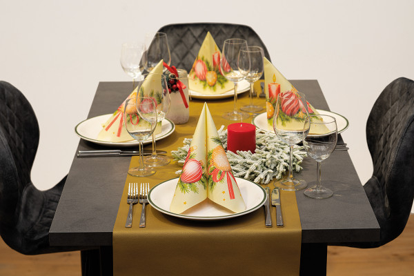 Szalvéták asztali ünnepi Linclass pentru Craciun/Revelion - Kerstin (globuri) / 40 x 40 cm / 50 db [2]