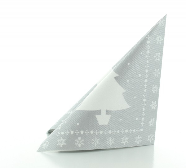 Szalvéták asztali ünnepi Linclass pentru Craciun/Revelion - Fehér Tree (argintiu) / 40 x 40 cm / 12 db [5]