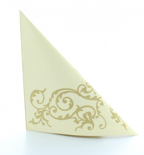 Ünnepi asztali szalvéták, Linclass – Pomp (Arany-Krém) / 40 × 40 cm / 50 db [6]