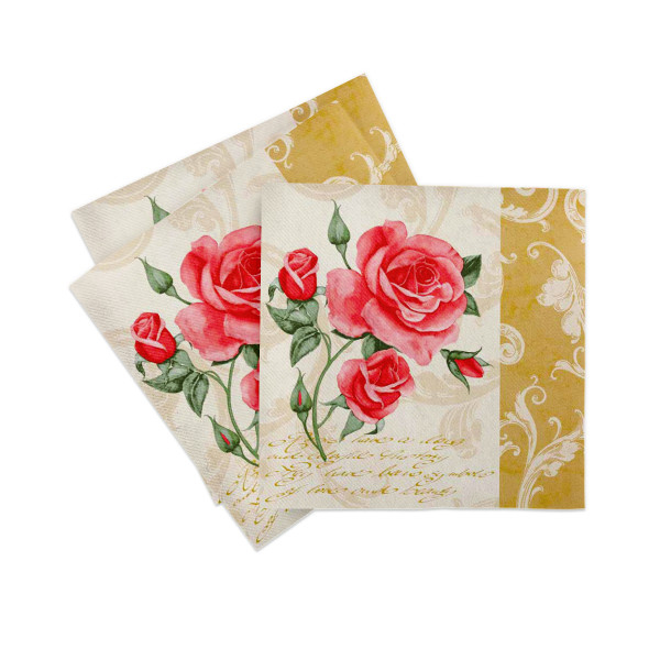 Ünnepi asztali szalvéták, Linclass – Romantic (Arany) / 40 × 40 cm / 12 db [9]