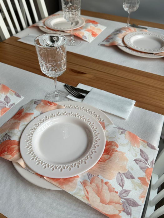 Ünnepi asztali szalvéta, Linclass - Rosalie (pasztell narancs) / 40 x 40 cm / 50 db [10]