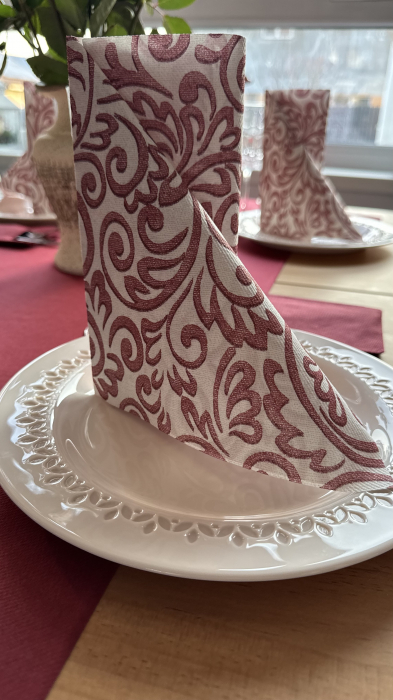 Ünnepi szalvéták, Linclass – Bosse (bordó) / 40 × 40 cm / 50 db   [2]