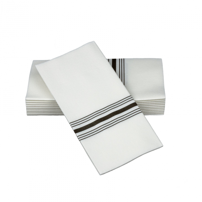 Evőeszköztartó zsebszalvéta Linclass Airlaid Fekete Bistro / 43 × 43 cm / 75 db [2]