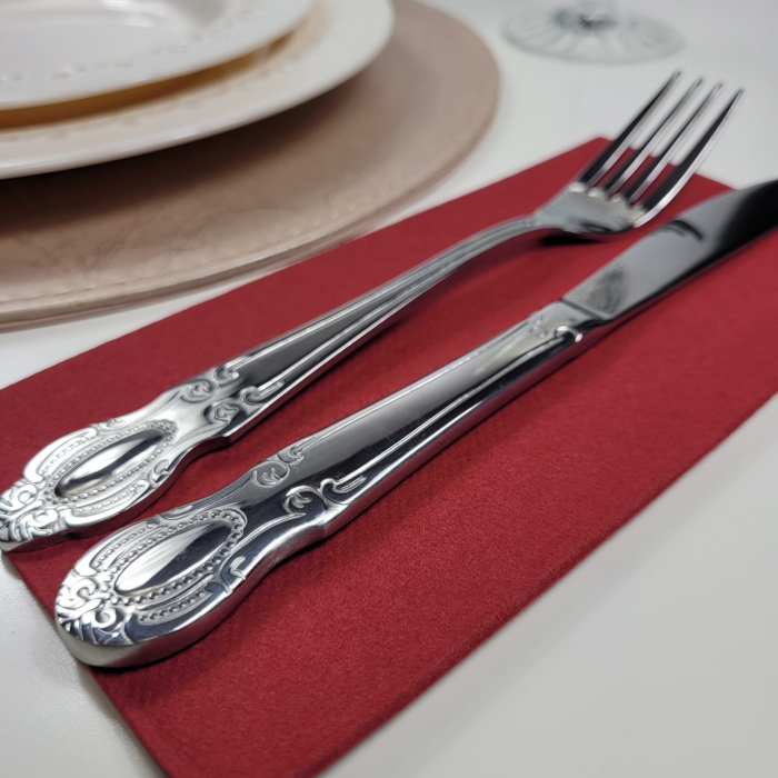 Linclass ultra prémium szalvéták, bordó/vörösbor, 40 × 40 cm, hajtogatás 1/8, 12 db [2]