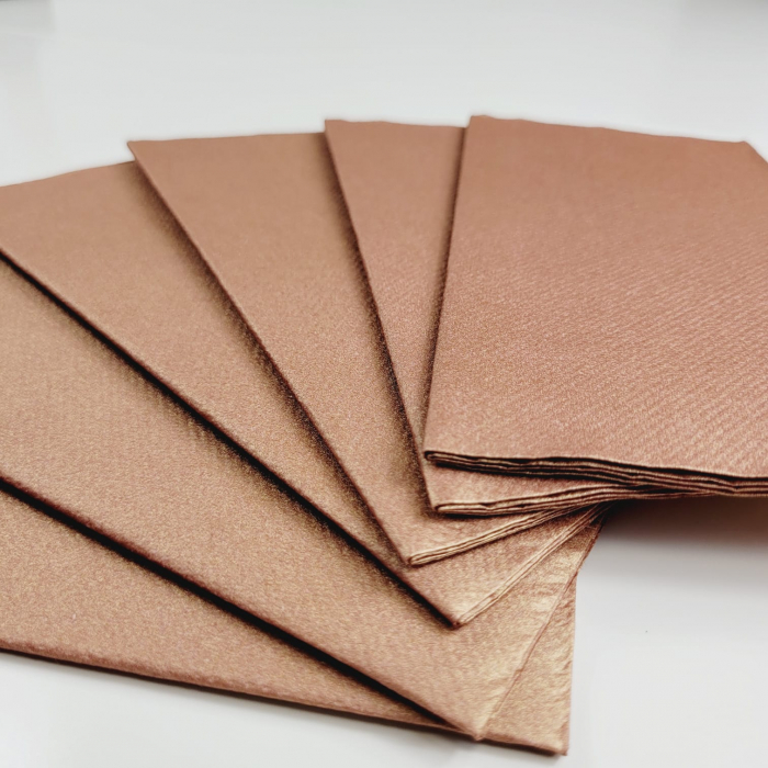 Linclass ultra prémium szalvéták, Bronz, 40 × 40 cm, hajtogatás 1/8, 12 db [5]