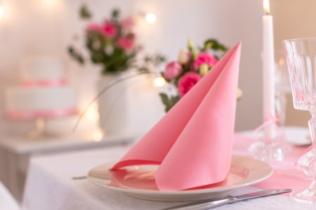 Szalvéták asztali ünnepi Linclass Világos – Rózsaszín (Rózsaszín) / 40 × 40 cm / 50 db [10]