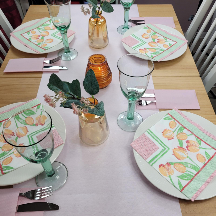 Asztali futó Linclass – Világos rózsaszín (pasztell rózsaszín) / 40 cm × 24 m / 1 tekercs [6]