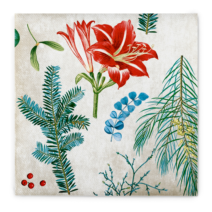 Unnepi Linclass asztali szalvetak Szilveszterre/Ujevre - Amaryllis / 40 × 40 cm / 50 db [3]