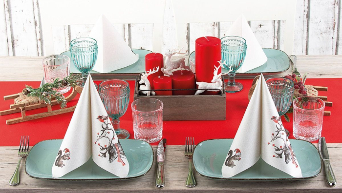 Unnepi Linclass asztali szalvetak Szilveszterre/Ujevre - Knut / 40 × 40 cm / 50 db [2]