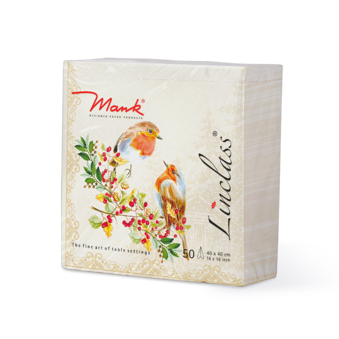 Unnepi Linclass asztali szalvetak Szilveszterre/Ujevre - Pippa beige / 40 × 40 cm / 50 db [3]