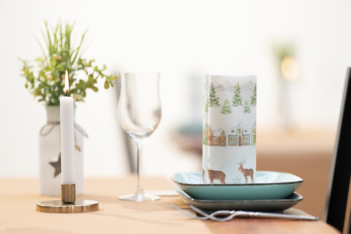 Unnepi Linclass asztali szalvetak Szilveszterre/Ujevre - Sandy / 40 × 40 cm / 50 db [2]