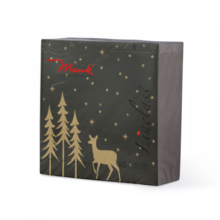 Szalvéták asztali ünnepi Linclass - Liane (Fekete-Arany) / 40 x 40 cm / 50 db [2]