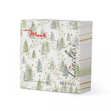 Szalvéták asztali ünnepi Linclass pentru Craciun/Revelion - Tommy (peisaj de iarna cu braduti) / 40 x 40 cm / 50 db [2]