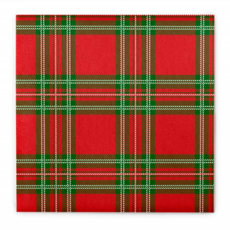 Szalvéták asztali ünnepi Linclass pentru Craciun/Revelion - Charles (carouri piros-zöld) / 40 x 40 cm / 50 db [3]
