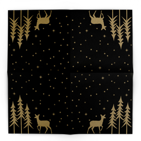 Szalvéták asztali ünnepi Linclass - Liane (Fekete-Arany) / 40 x 40 cm / 50 db [5]