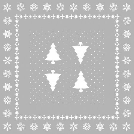 Asztalterítő, Linclass - Fehér Tree (argintiu) / 80 x 80 cm / 1 db [2]